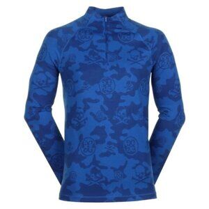 G/Fore Exploded Icon Camo Luxe Surf Blue 1/4 Zip Mens Size XL